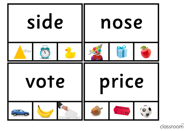 CVCe Word Clip Cards