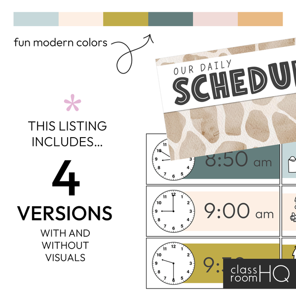 Wild Zoo Animal Theme Editable Visual Schedule Daily Timetable ZOO TALES Classroom Decor by classroomHQ