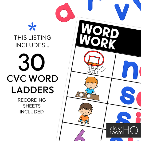 Word Work CVC Word Ladders