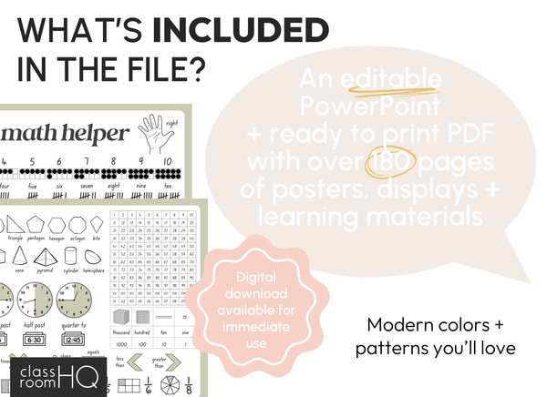 HAZY DAISY Math Display Pack