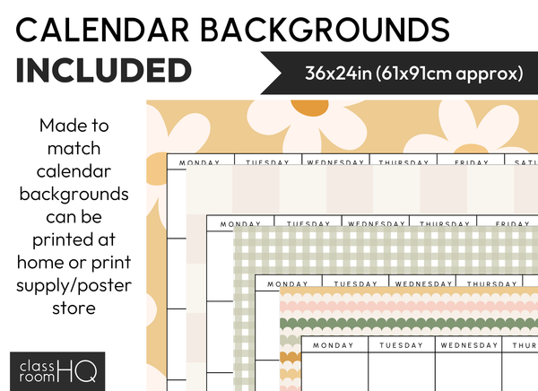 HAZY DAISY Classroom Calendar