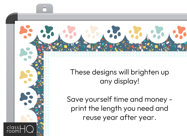 Bright Modern Dog Themed Editable Bulletin Board Borders DOG DAYS Classroom Decor by classroomHQ