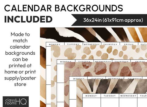 ZOO TALES Classroom Calendar