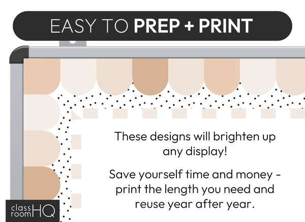 B+W NEUTRALS Classroom Borders Pack