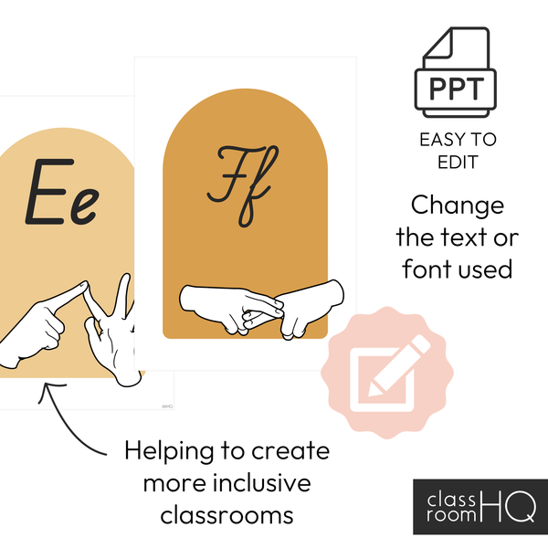 HAZY DAISY ASL and Auslan Alphabet Posters