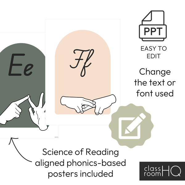 GUM LEAF ASL + Auslan Alphabet Posters