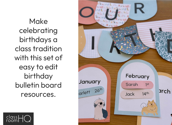 DOG DAYS Classroom Birthday Display Pack