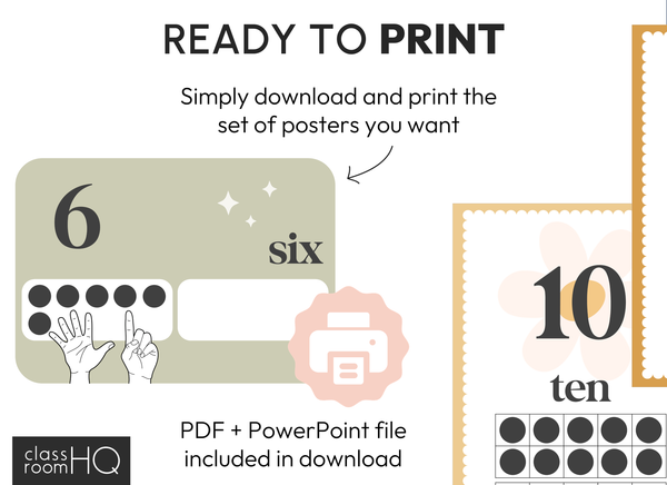 HAZY DAISY Number Posters