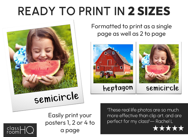 Non Fiction 2D Shape Posters with Real Life Photos