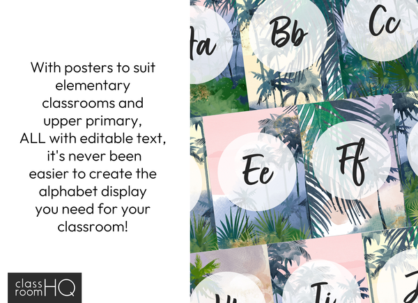 TROPICAL COAST Alphabet Posters + ASL and Auslan Posters