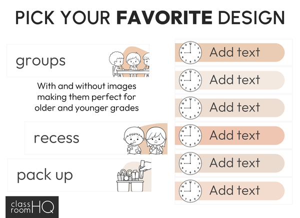 B+W NEUTRALS Classroom Timetable Pack