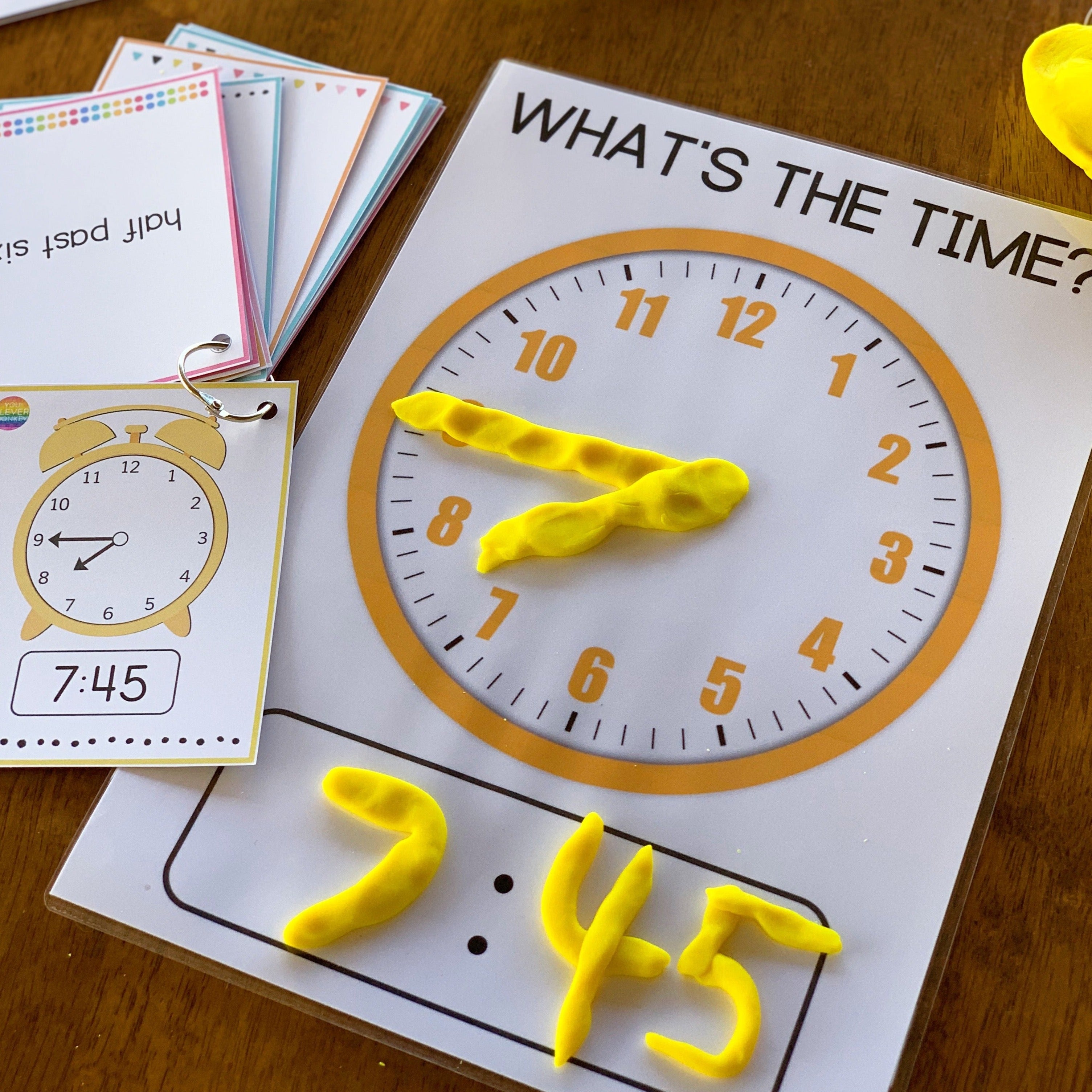 Telling Time - Clock Playdough Mats