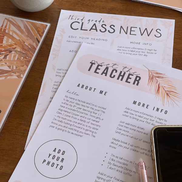 BOHO OASIS Meet the Teacher + Class Newsletters - classroom HQ