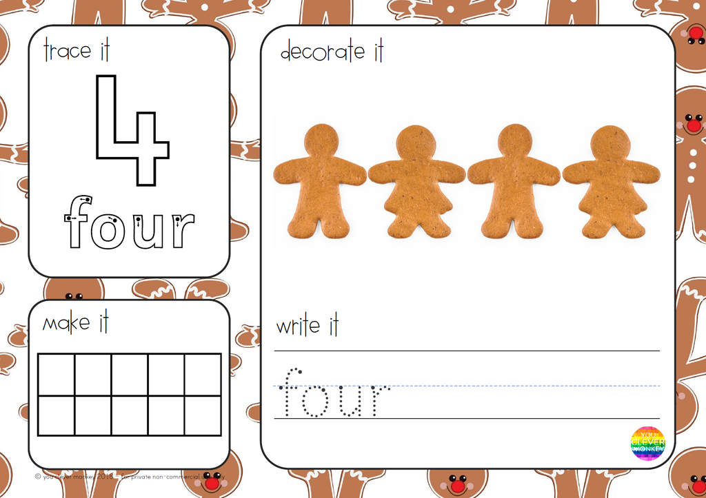 The Gingerbread Man Playdoh Mat Activities Numbers 1-20 Story Retelling  Measure