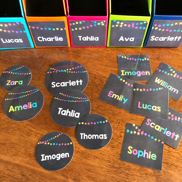 Chalkboard Labels - EDITABLE - Name Tags - Round Tags - Flash Cards BUNDLE